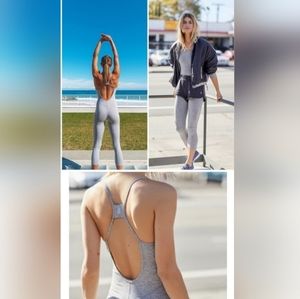 Free people side to side onesie grey